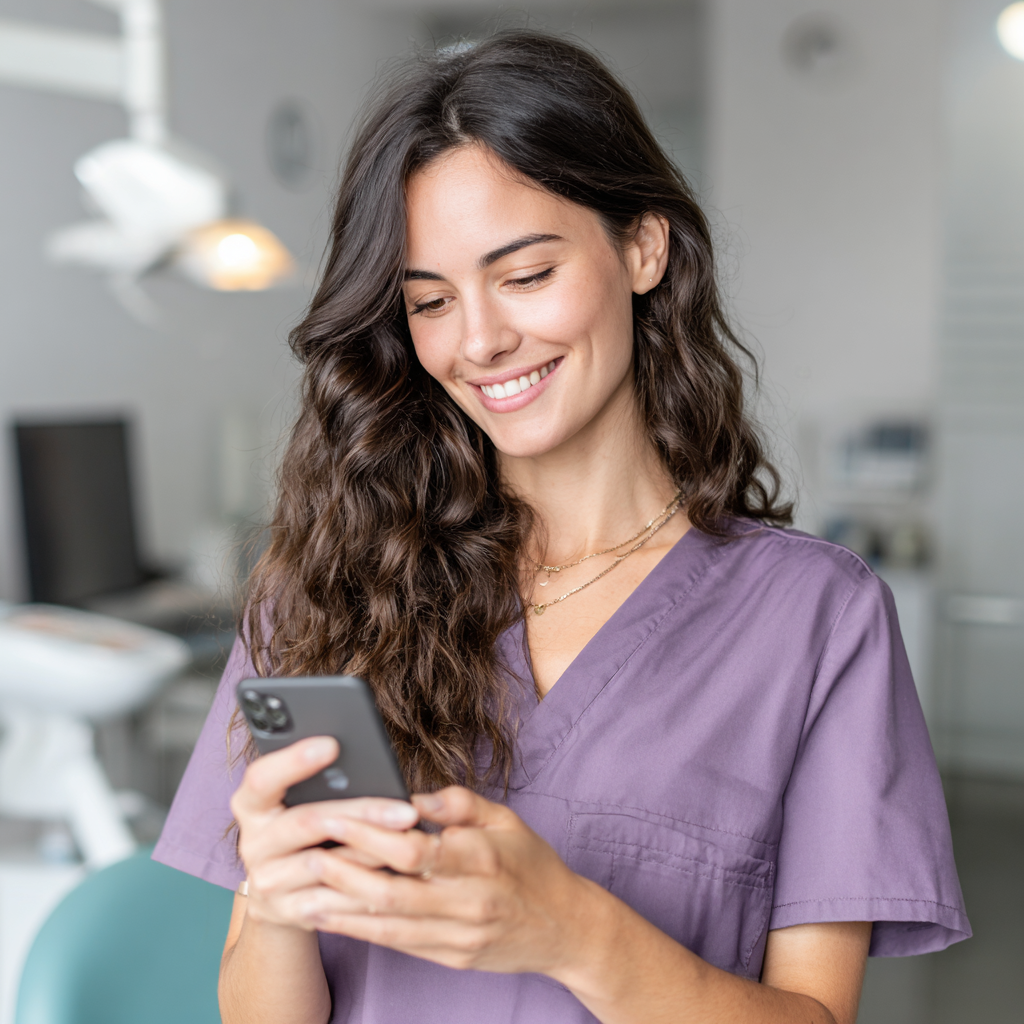 Aria AI dental front office on mobile - scheduling appointments and collecting payments